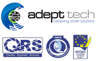 Logo of Adepttech  For Security Services and Equipment